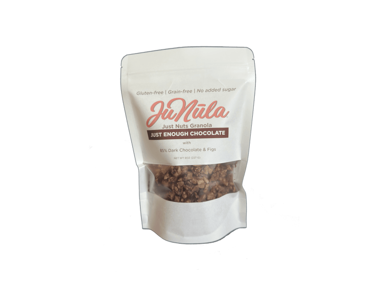 8oz bag of Just Enough Chocolate from the front