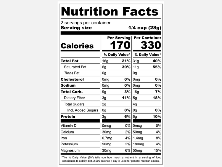 Tropical Sunrise granola nutrition facts