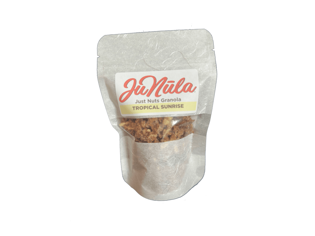 2oz bag of Tropical Sunrise granola from the front