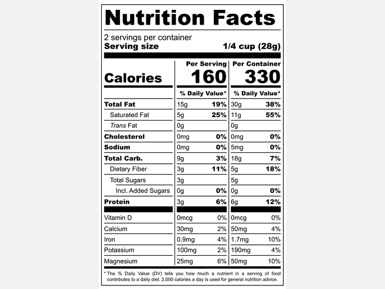 Just Enough Chocolate granola nutrition facts